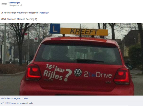 Kreeft op Facebook